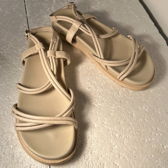 Limelight SZ 9 Parker Sandal Bone Color Platform Comfort Boho 70's Resort Chunky - Picture 4 of 10